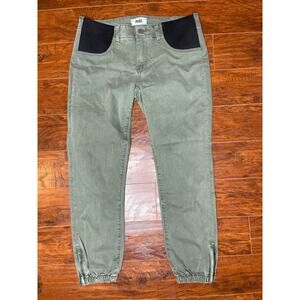 PAIGE Maternity Ivy Green Mayslie Jogger Pants Ankle Zip Size 28
